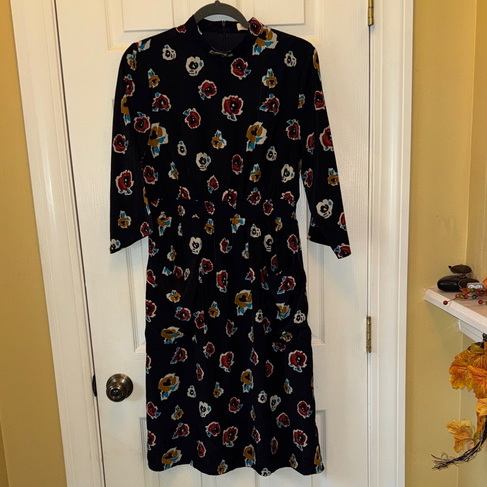Roolee Black Dress with Multicolor Floral Pattern